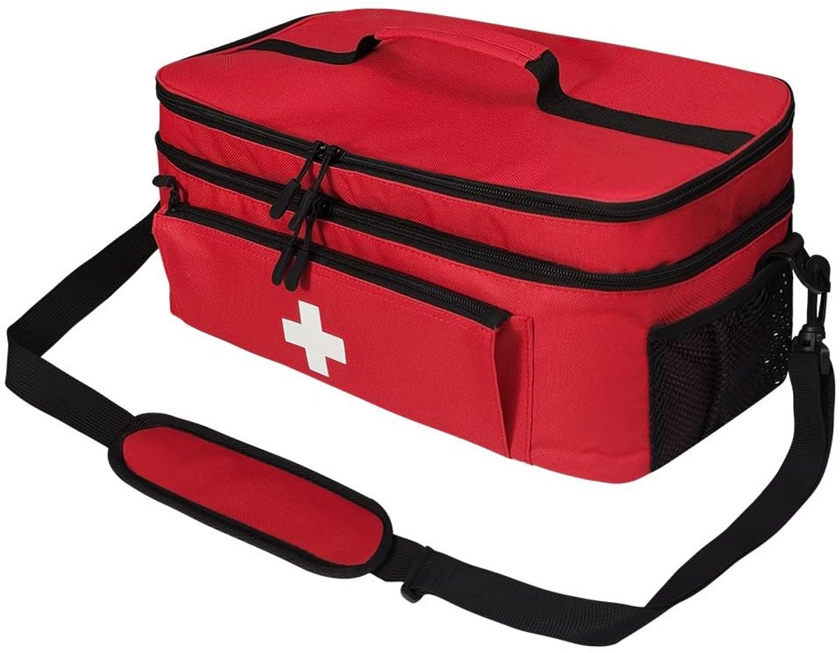 Omgoods - Eerste Hulp Tas - Medische Organiser voor Thuis en Reizen (Rood)