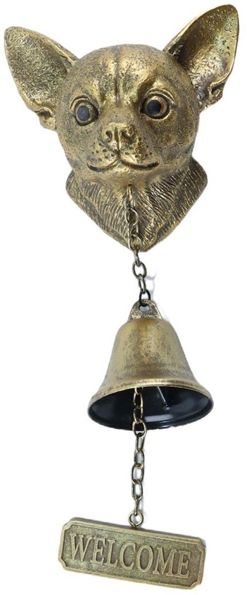 Omgoods - Retro Hondenkop Welkomstdeurbel - Decoratieve Bel voor Veranda en Tuin