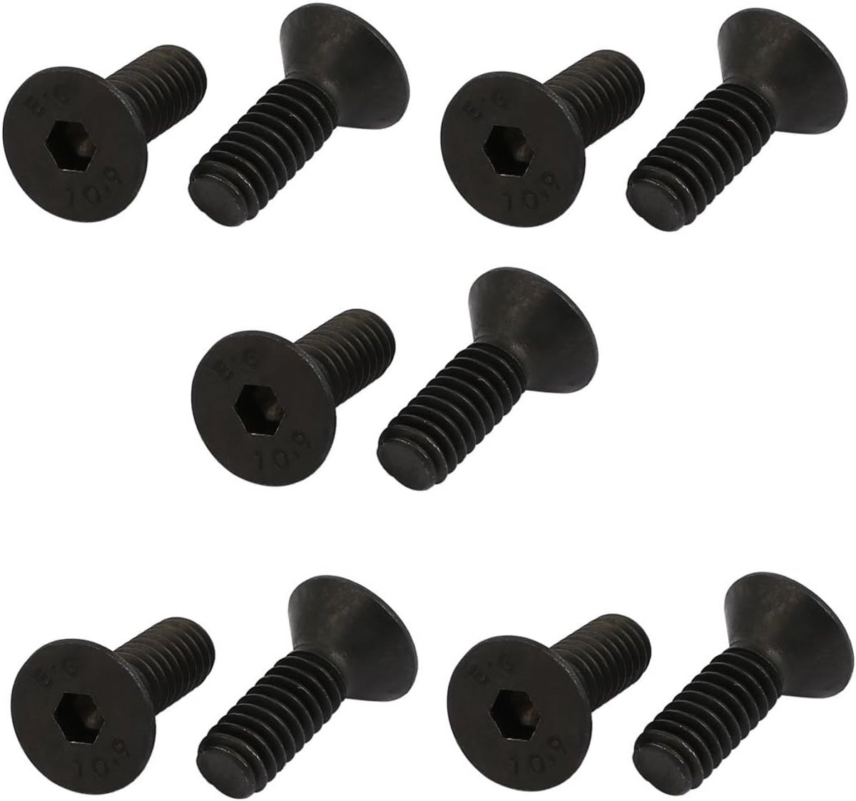 sourcing map 10 stuks 1/4-20 x 3/4" gelegeerd staal platte kop inbusbout sluiting DE