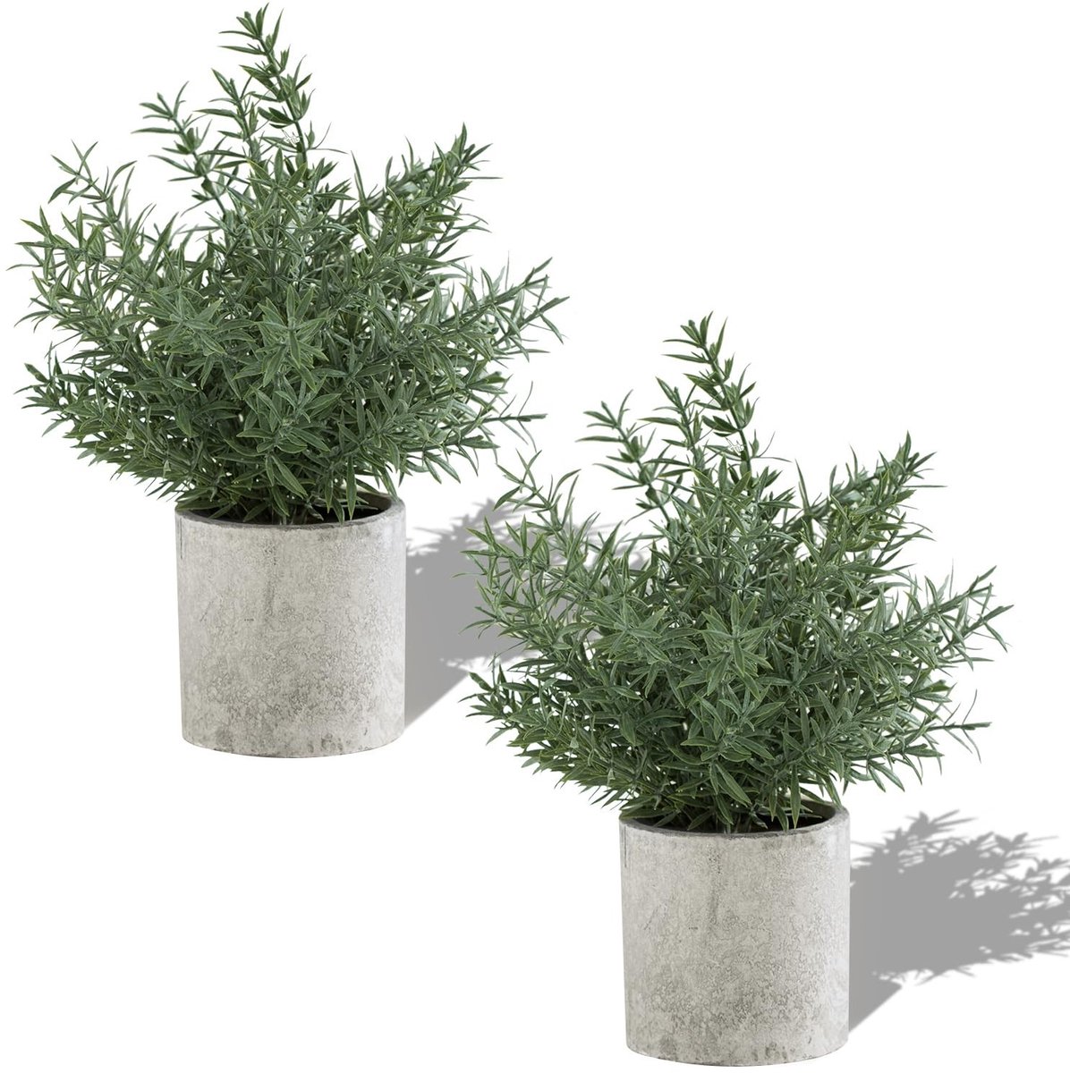 Omgoods - Set van 2 Kleine Nepplanten Rozemarijn - Kunstplanten in Pot voor Binnendecoratie