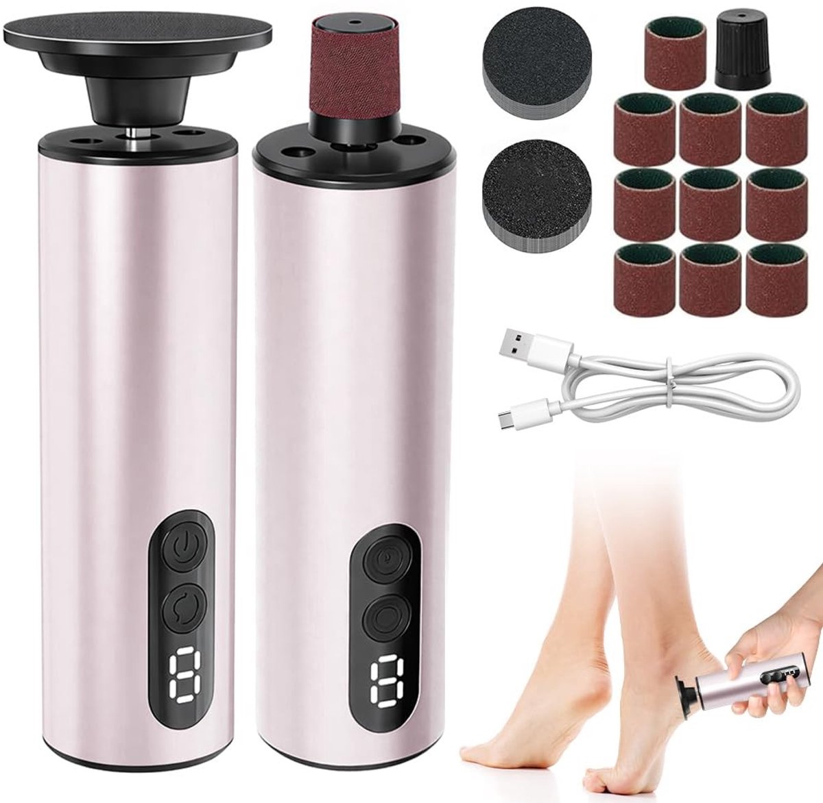 Omgoods - Elektrische Eeltverwijderaar - Pedicure Set, 100% Waterdicht, 54 Modus