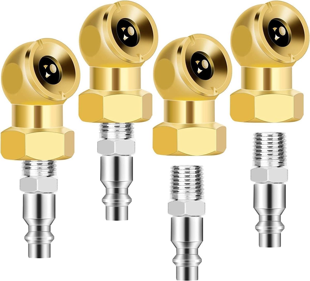 autobandenpompventielconnector met FNPT-draden Kogelinflator Air Chuck Adapter Connect voor autovrachtwagen Inflatormeter Compressoraccessoires