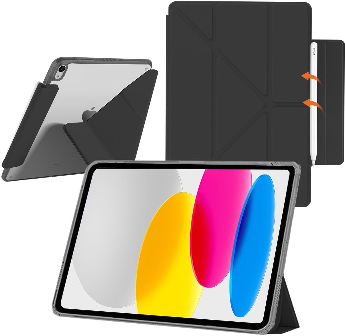 Omgoods - Case voor iPad 11 Inch (A16) en 10.9 Inch (A14) - Dunne Shockproof Tablet Case met Magnetische Sluiting (Zwart)