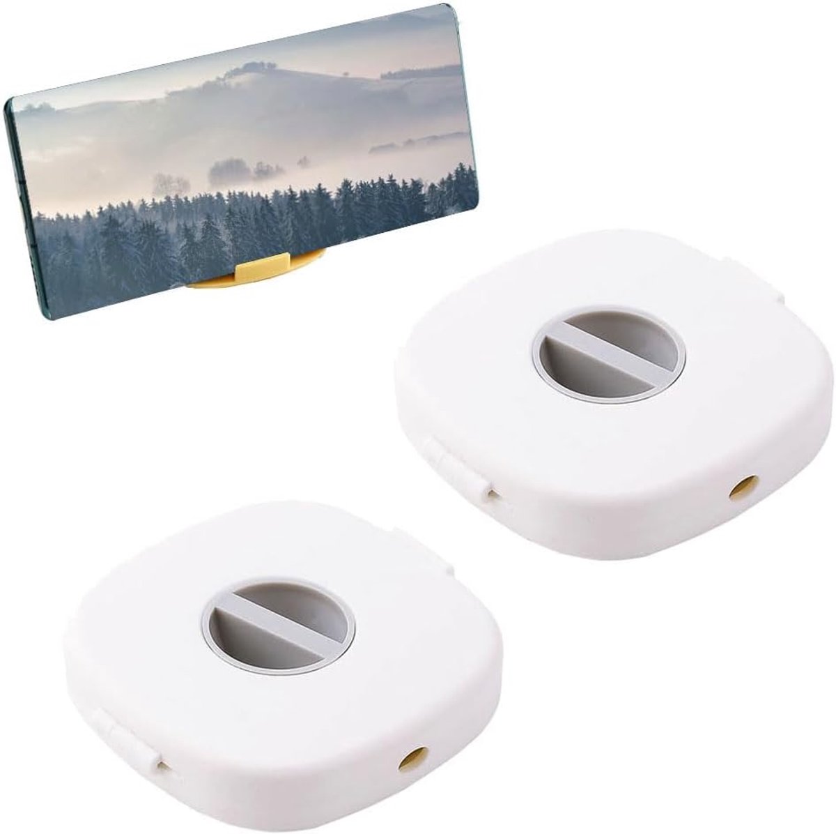 2 stuks kabelwikkelaar, draagbare intrekbare koordwikkels organizer box, mini-kabelhaspel voor oortelefoon, telefoon oplaadkabel, wit