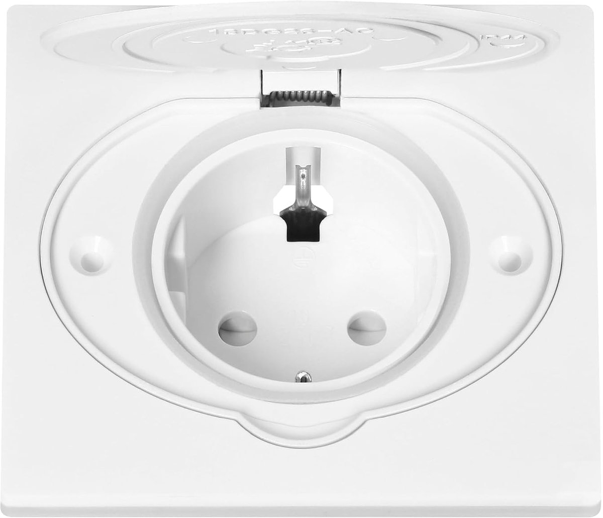Aansluiting Stekkerdoos IP44 - Type F Geaard Stopcontact (Schuko) (Wit)