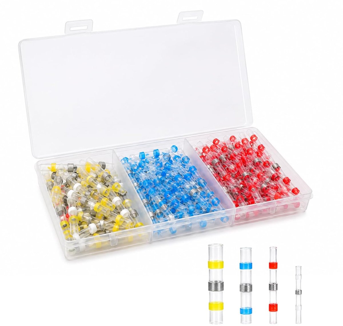 200 stuks soldeerverbinders, soldeerverbinders met krimpkous, krimpverbinders, waterdicht, trekvast, kabelverbinders, assortiment voor auto, elektriciteit, marine, reparatie, verschillende