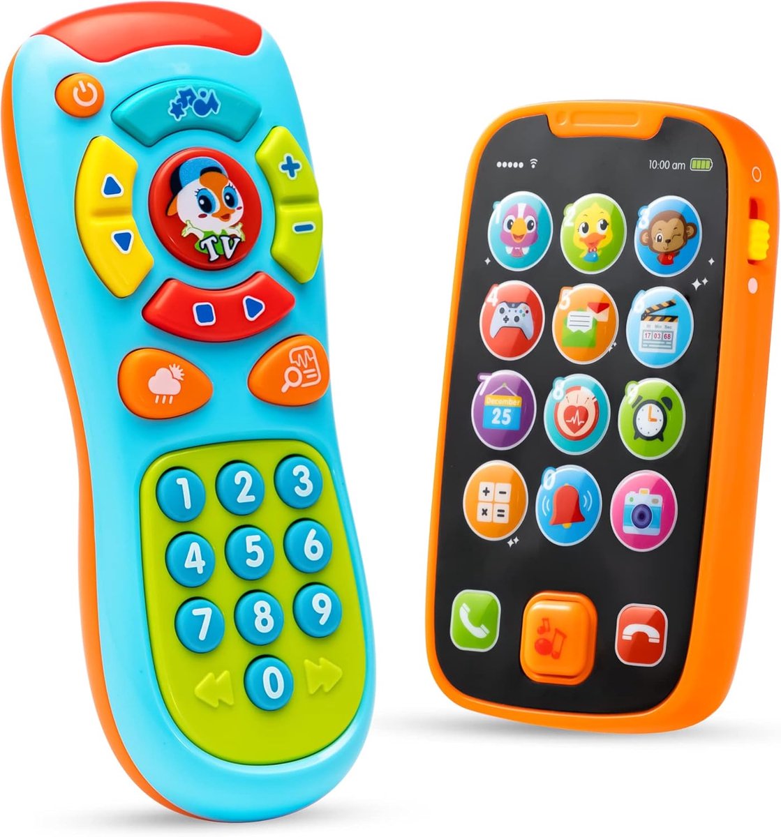 My Learning Remote en Telefoon Bundel met Muziek, Plezier, Smartphone Speelgoed voor Baby's, Peuters, Kinderen, Jongens of Meisjes Verjaardagscadeaus, Vakantie Kous Vullers Cadeau