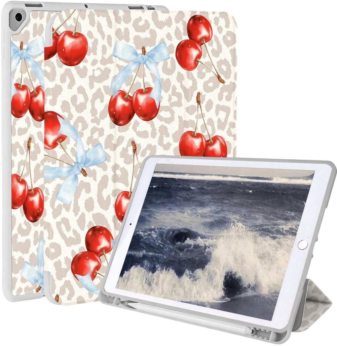 Omgoods - Beschermhoes voor iPad 9/8/7e Generatie en Air 3/Pro 10.5 - Drievoudige Achterkant met Automatische Slaap/Wekfunctie