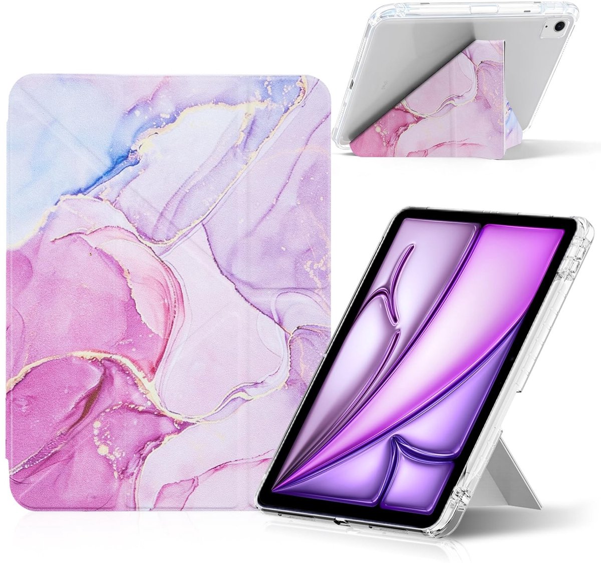 Omgoods - Hoes voor iPad Air 11 inch (M4/M3/M2) met Standfunctie en Penhouder - Marmer Design