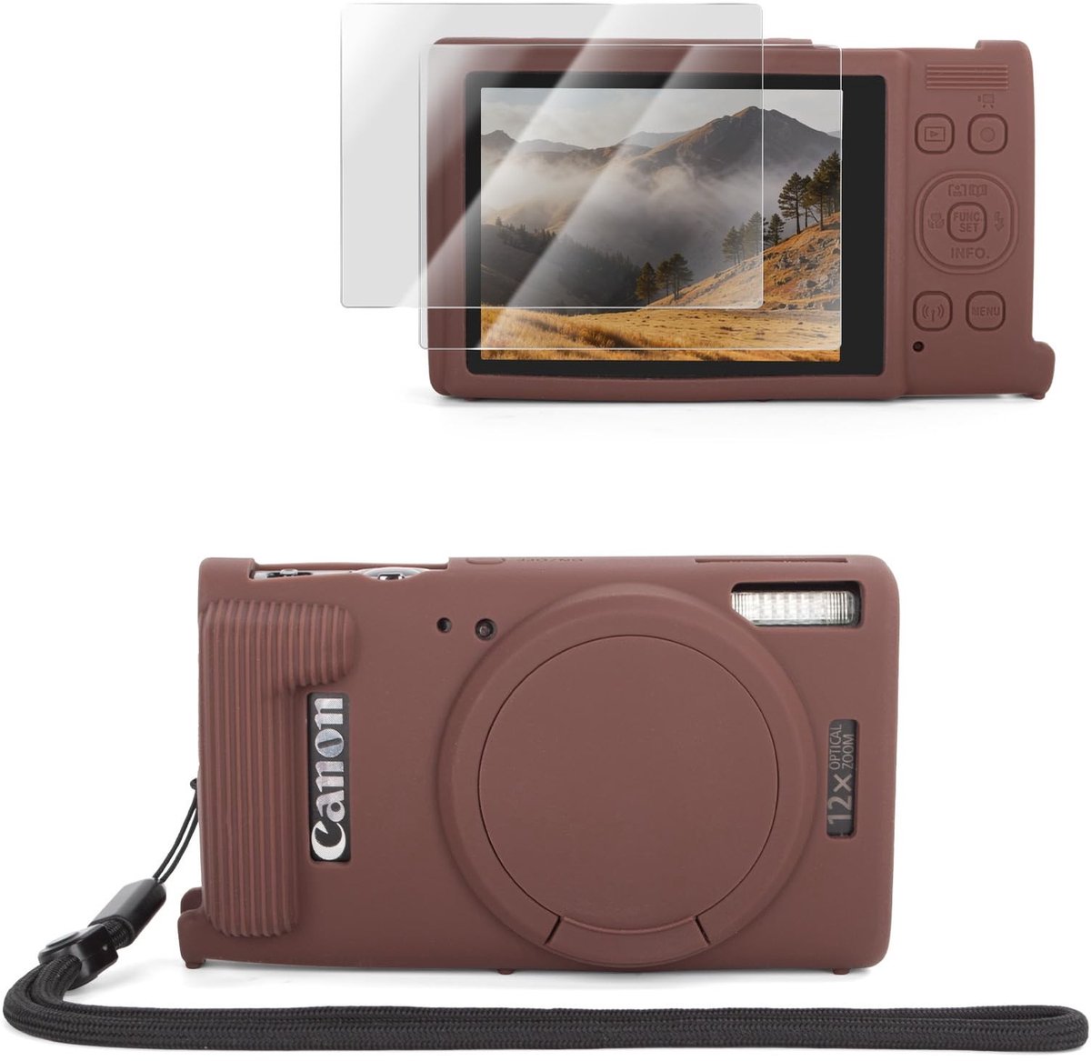 Omgoods - Camera Case voor Canon PowerShot 360 HS/IXY 650/IXUS 285 HS - Bruine Silicone Bescherming
