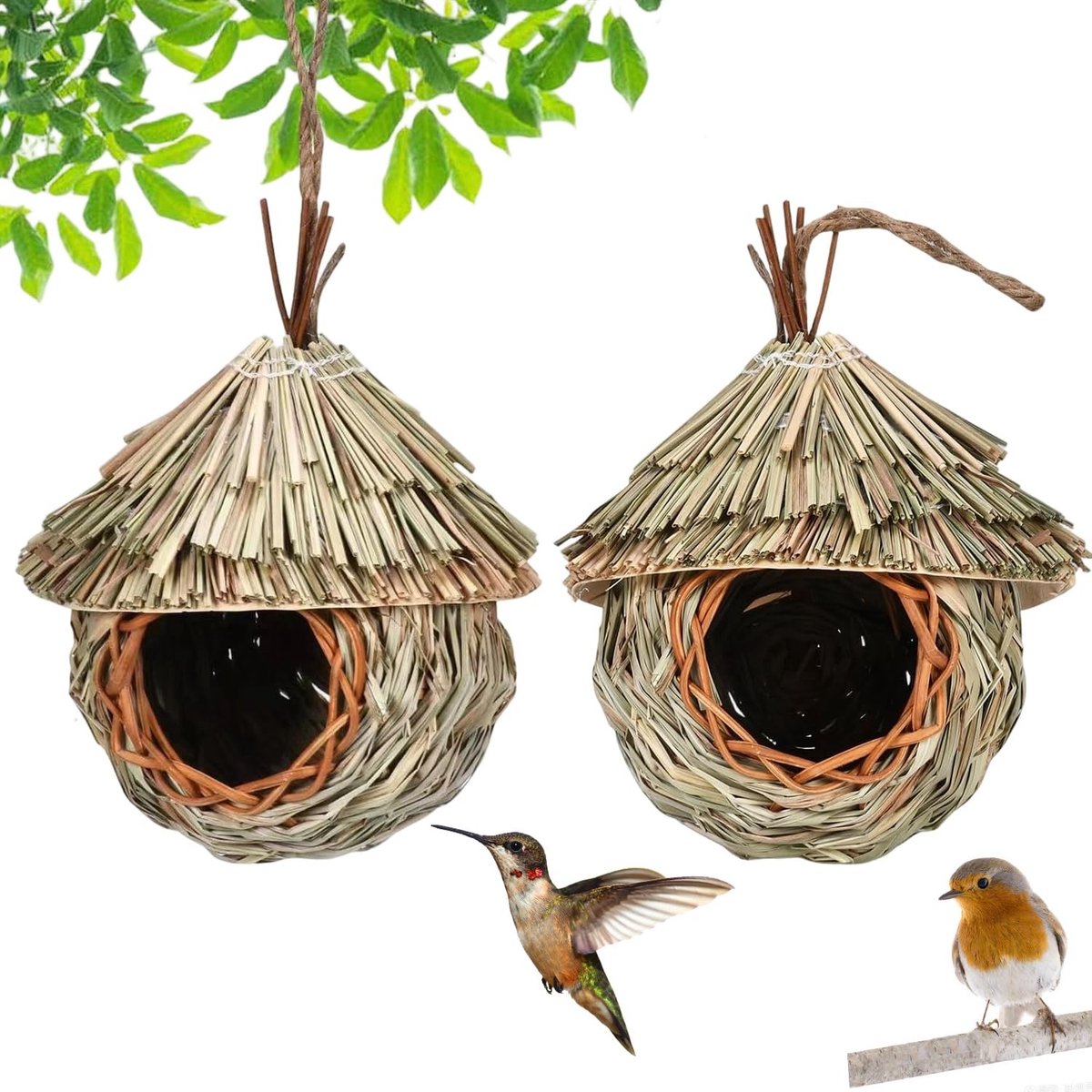 Omgoods - Handgeweven Vogelnest - Voor Kleine Vogels zoals Kolibries