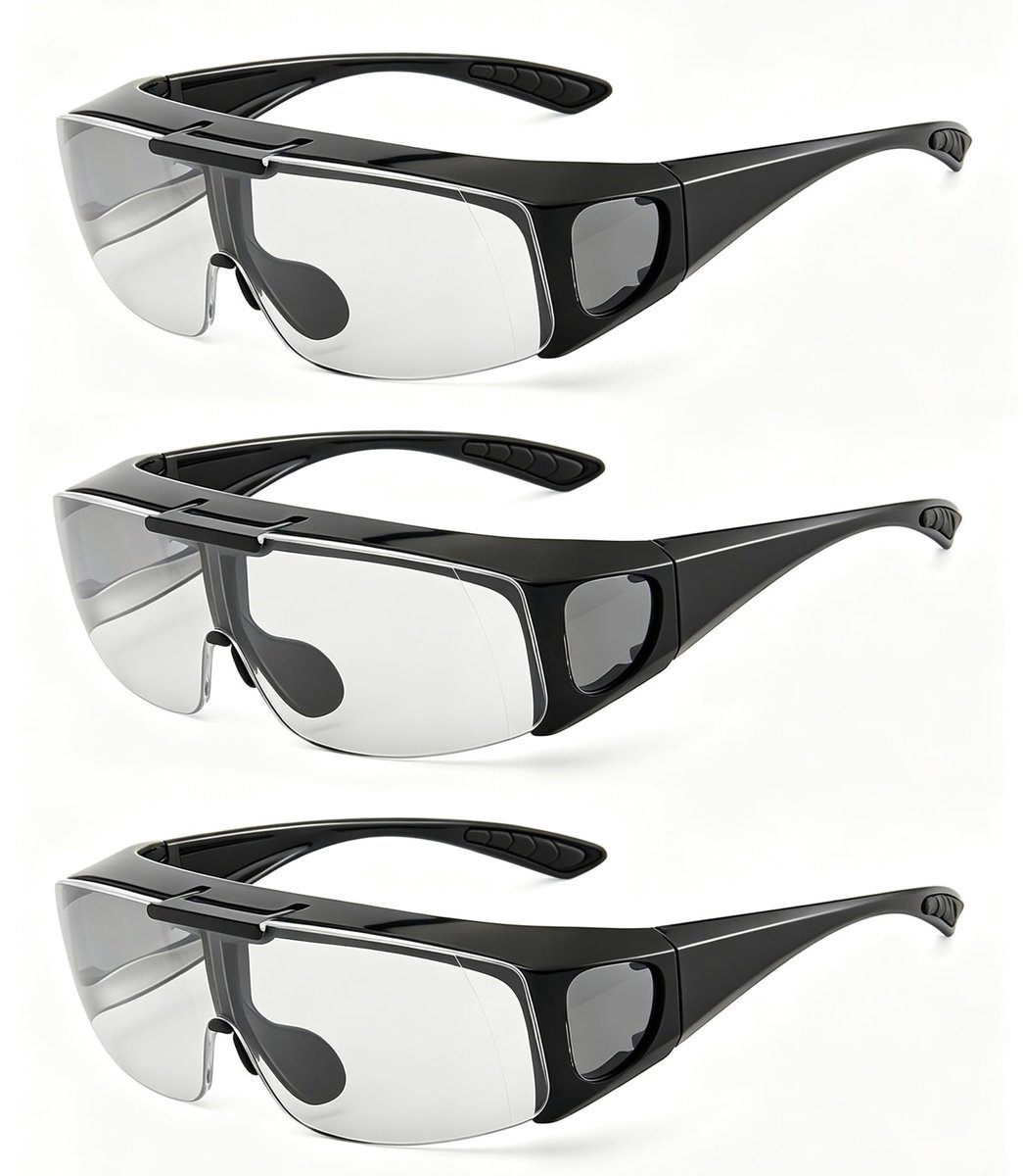 Omgoods - Set van 3 Vergrootglazen voor Brildragers - 500%, 1000%, 1600% Vergroting, Anti-Blauw Licht