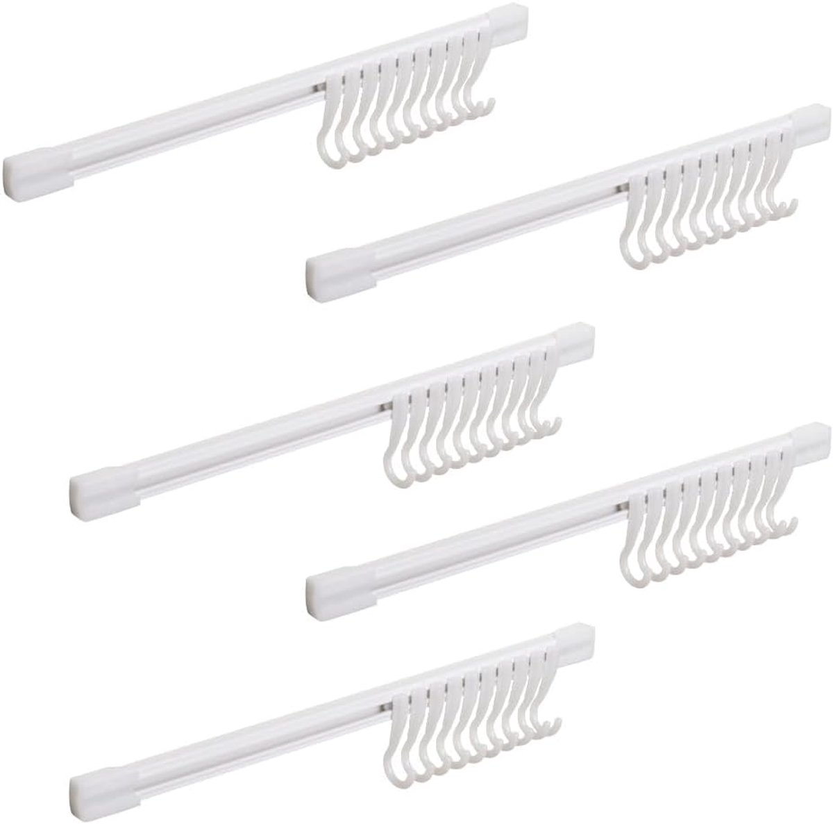 5 stuks keukengereihouders, beweegbare wandhaken, Ophangrek voor keukengerei Zonder boren - Zelfklevend - 30 cmvoor keukengerei, kookgerei, messenhouder, 50 haken