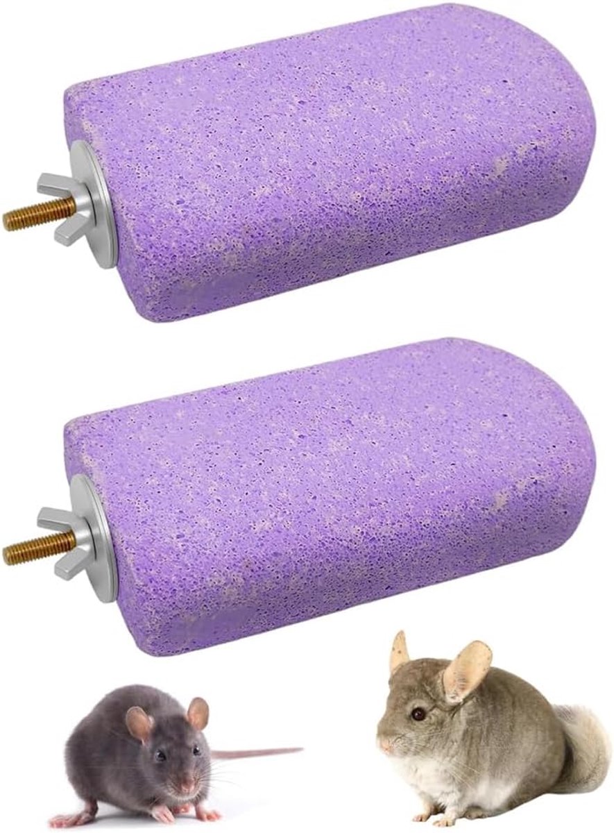 Lava Ledge Klimplatform, 2 stuks, voor kleine huisdieren, kauwspeelgoed, kleine dieren, kooi, accessoires voor eekhoorns, chinchilla's, hamsters, papegaai (paars, 5,1 x 2,75 x 1,06 inch)