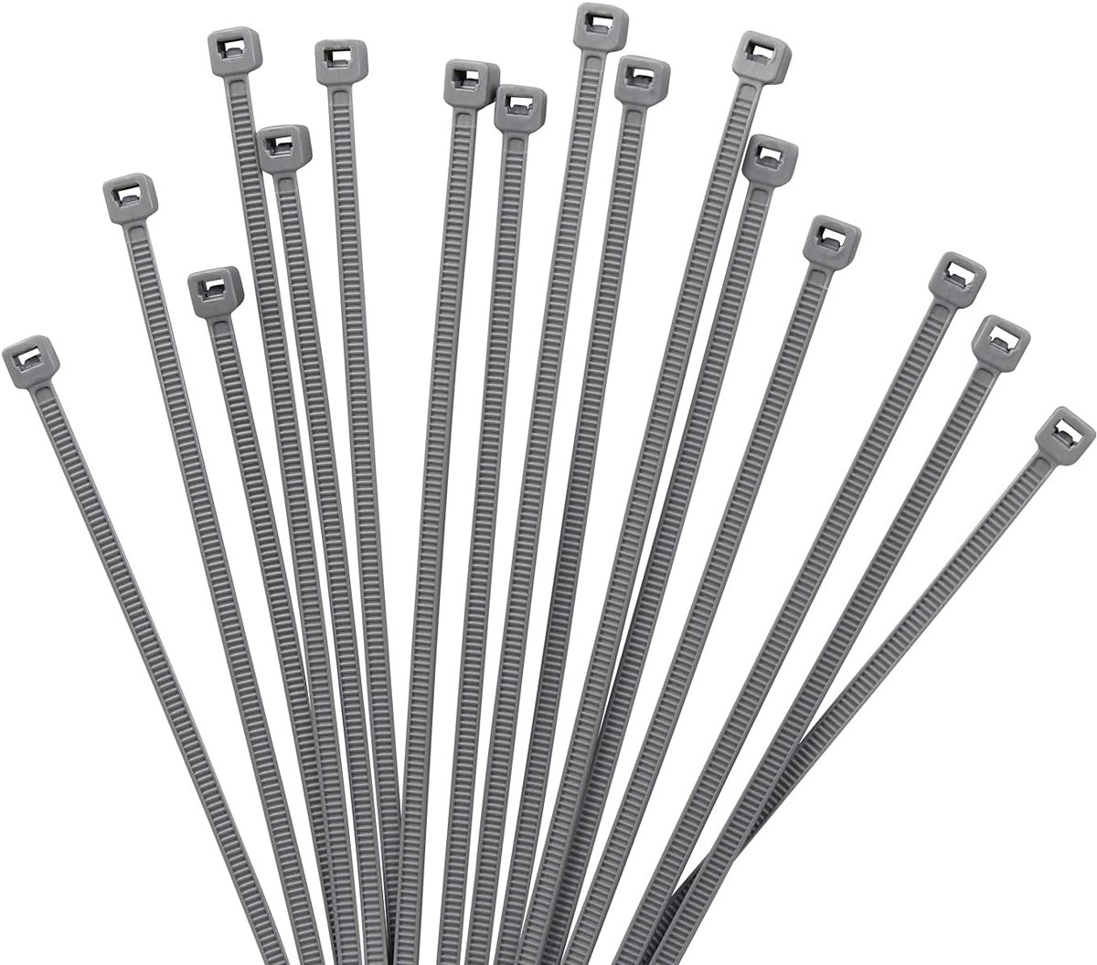 1000 stuks kabel-ritsbinders zware 4 inch, premium nylon plastic draadbanden, zelfsluitende zwarte nylon ritsbanden voor binnen en buiten (zilver)