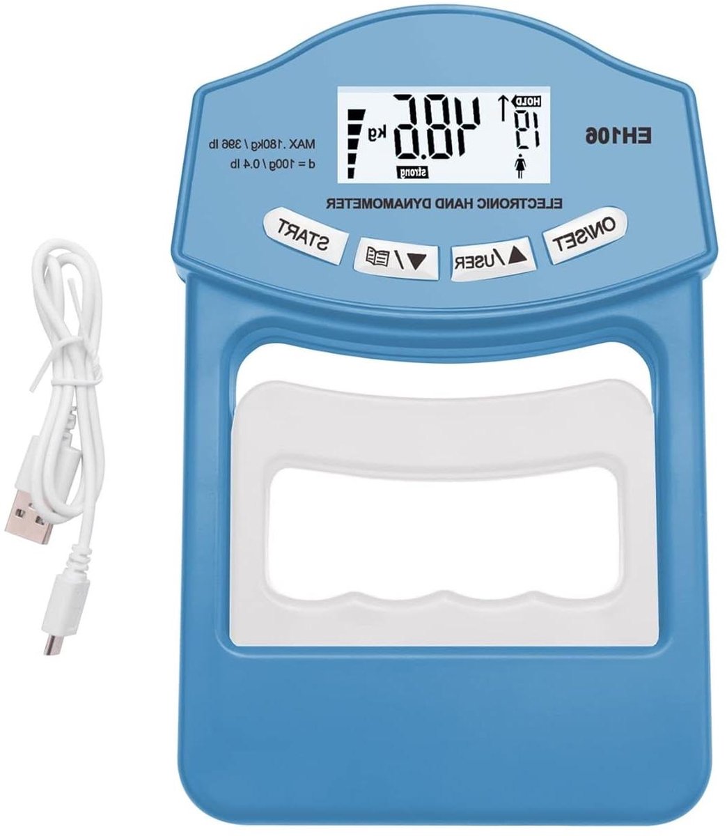 Digitale Hand Krachtmeter - Grip Krachtmeter - Sport Training - USB Oplaadbaar - 180KG - Blauw