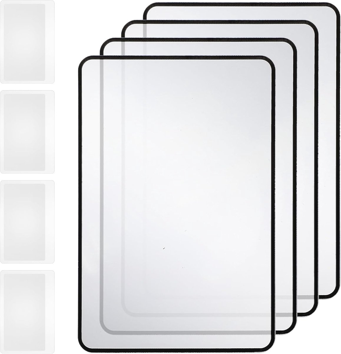 4 stuks 3x volledige pagina leesloep leeshulp vergroting groot en licht rechthoekige leesloepen kunststof lichte helderheid loep voor senioren en slechtzienden, boeken, kranten, kleine afdrukken (8)