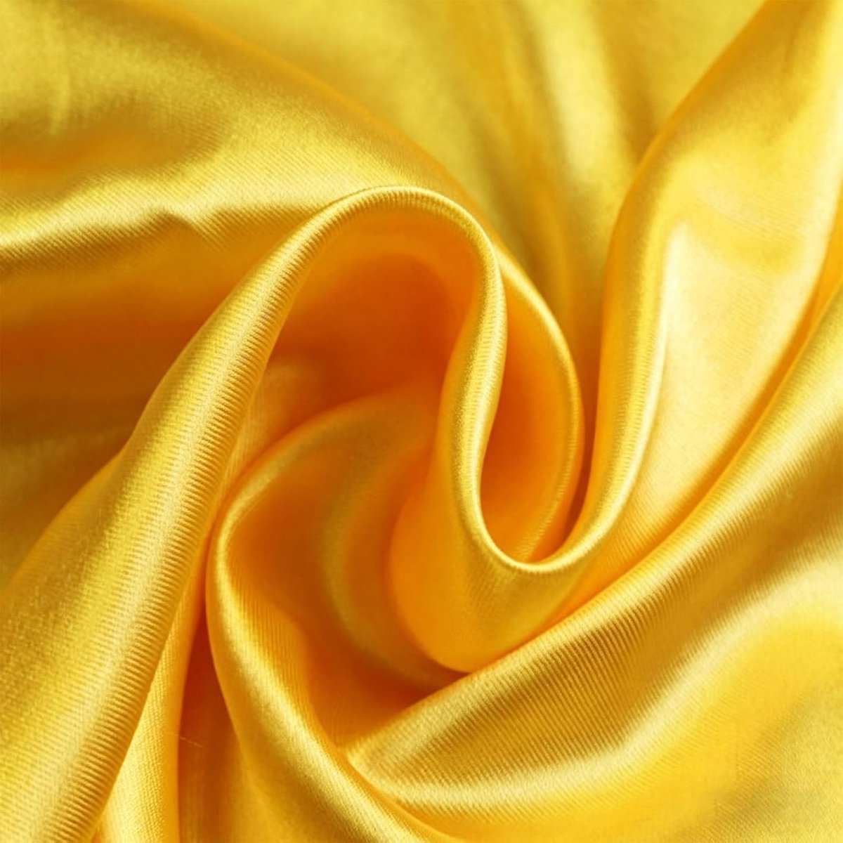 Stof per meter van polyester 100 x 200 cm, satijnen stof, goudgeel, glanzende en zijdeachtige voering als modestof, decoratieve stof, gordijnstof, gordijnstof, bruiloftsstof, tafelkleedstof