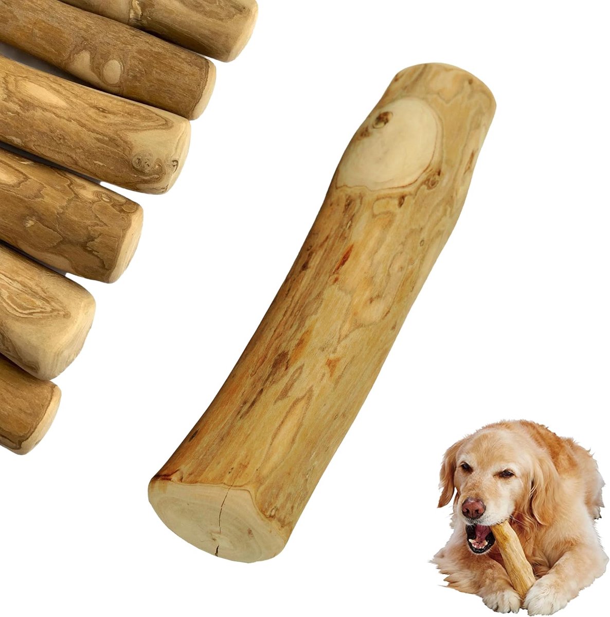 Kauwstaafjes van koffiehout, bijtring voor honden, puppy's, onverwoestbaar speelgoed, maat XS (2 stuks)
