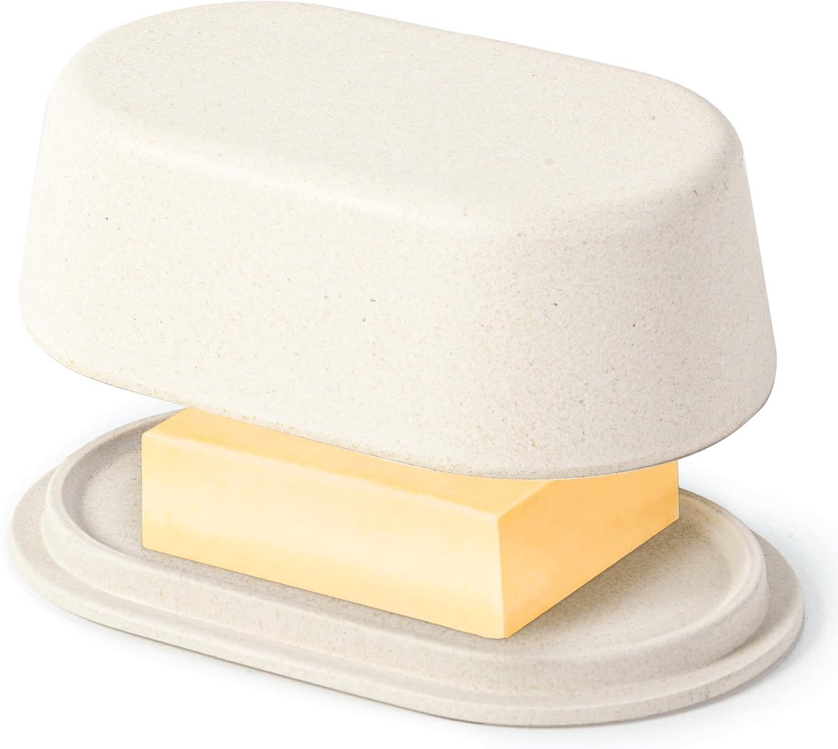 Grote witte crème botervloot met deksel voor aanrecht - Vaatwasmachinebestendige Boterhouder - Boterhoudercontainer Perfect Voor grote Europese Stijlboter Zoals Kerrygold Butter Dish_Cream