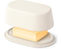 Grote witte crème botervloot met deksel voor aanrecht - Vaatwasmachinebestendige Boterhouder - Boterhoudercontainer Perfect Voor grote Europese Stijlboter Zoals Kerrygold Butter Dish_Cream
