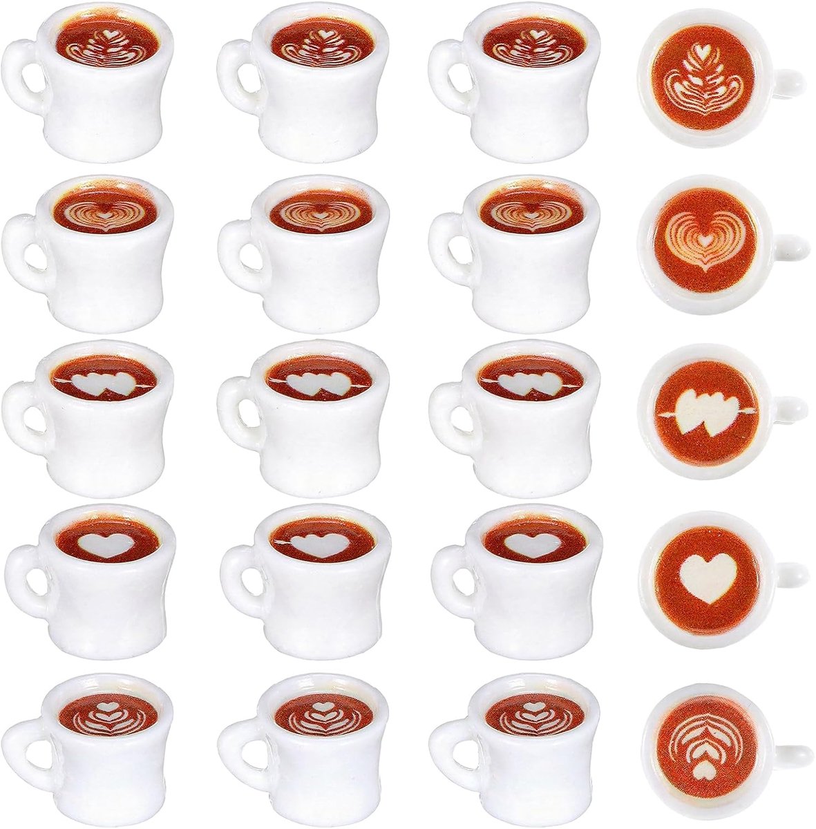 20 stuks mini koffiekop poppenhuis accessoires miniatuur levensmiddelen set 1/12 kabouters accessoires mini theekransje kabouters accessoires bakken Kerstmis poppenhuis servies