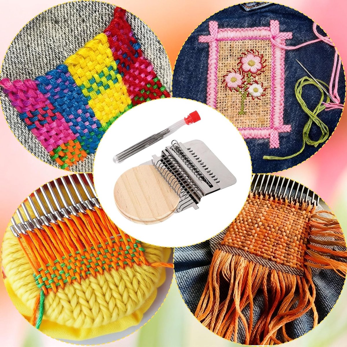 Loom 2.0 Kit, Beginnersset voor Breien 11 Haaknaalden Draagbaar Gereedschap Patchwork Stoppen Snelle Reparaties Knutselprojecten Naaibenodigdheden Reparatiematerialen Doe-Het-Zelfliefhebbers