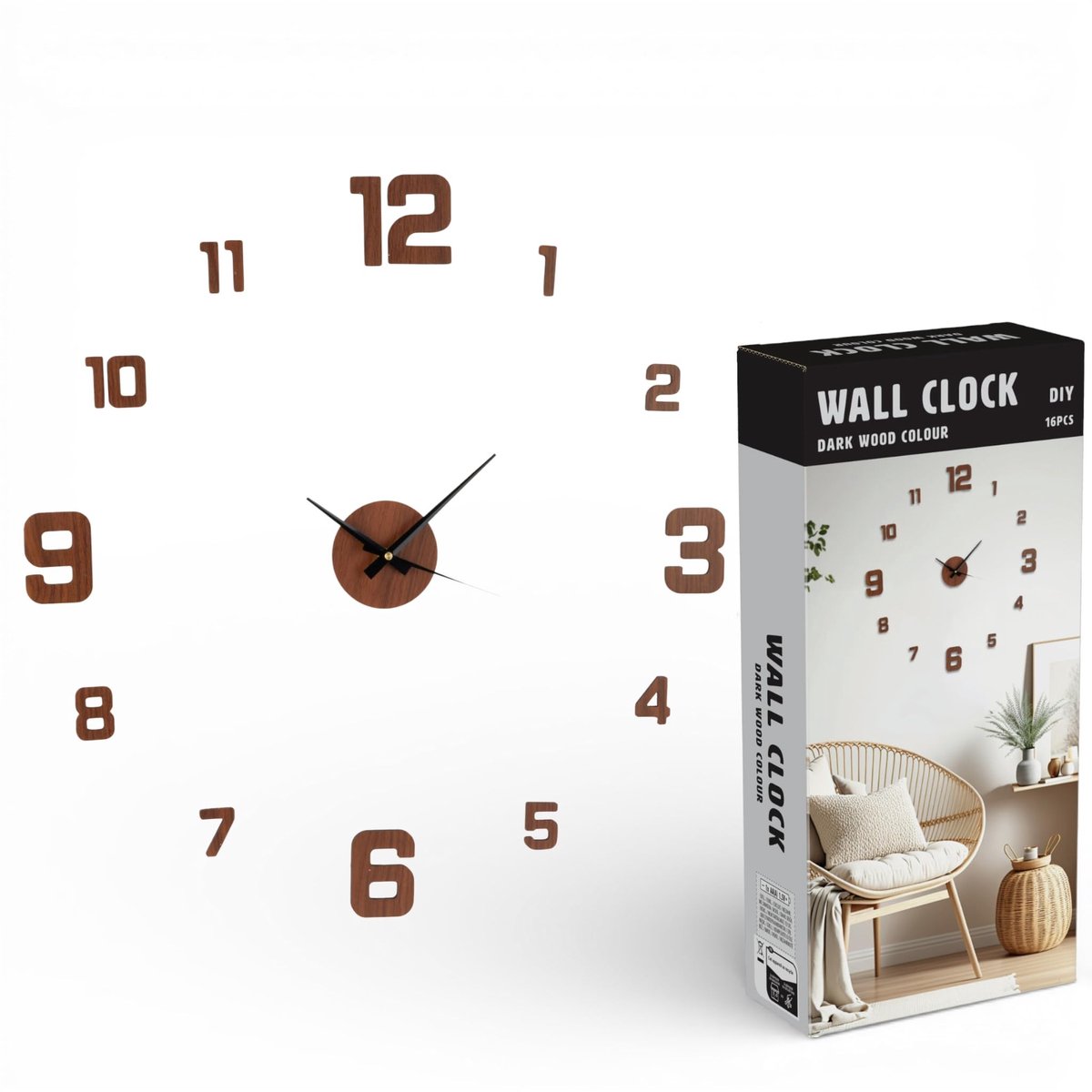 Omgoods - DIY Wandklok in Houtlook met Cijferstickers