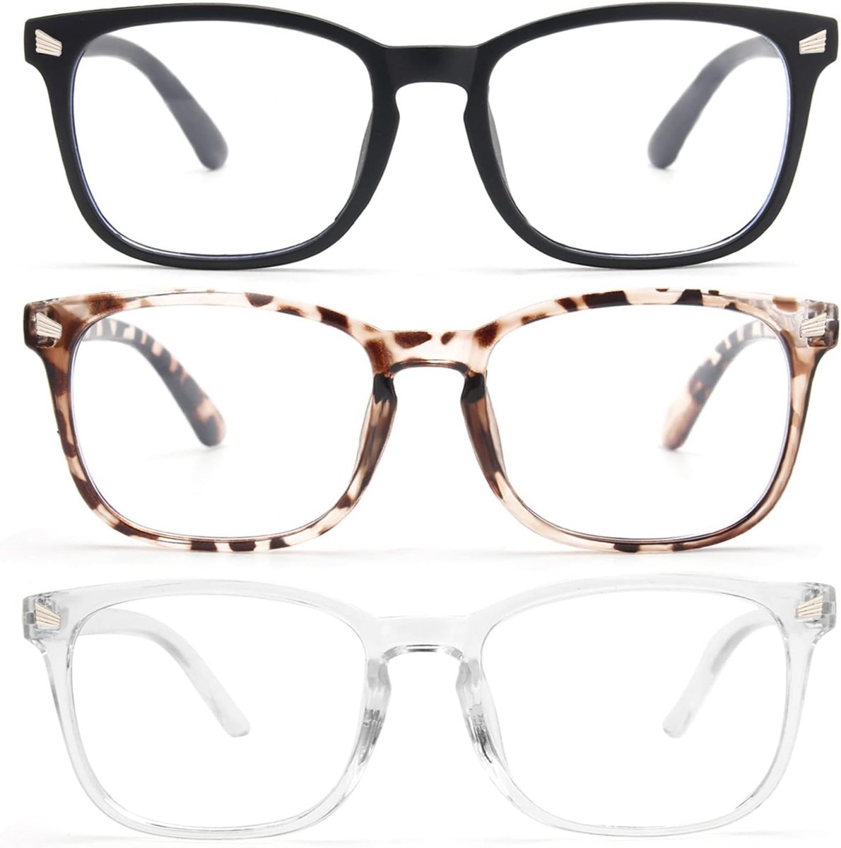 3 Pack Blue Light Blocking Reading Glasses, Anti Headache/Glare/Eye Strain Readers Computer Eyeglasses Women/Men (3 Pack Mix，2.0)