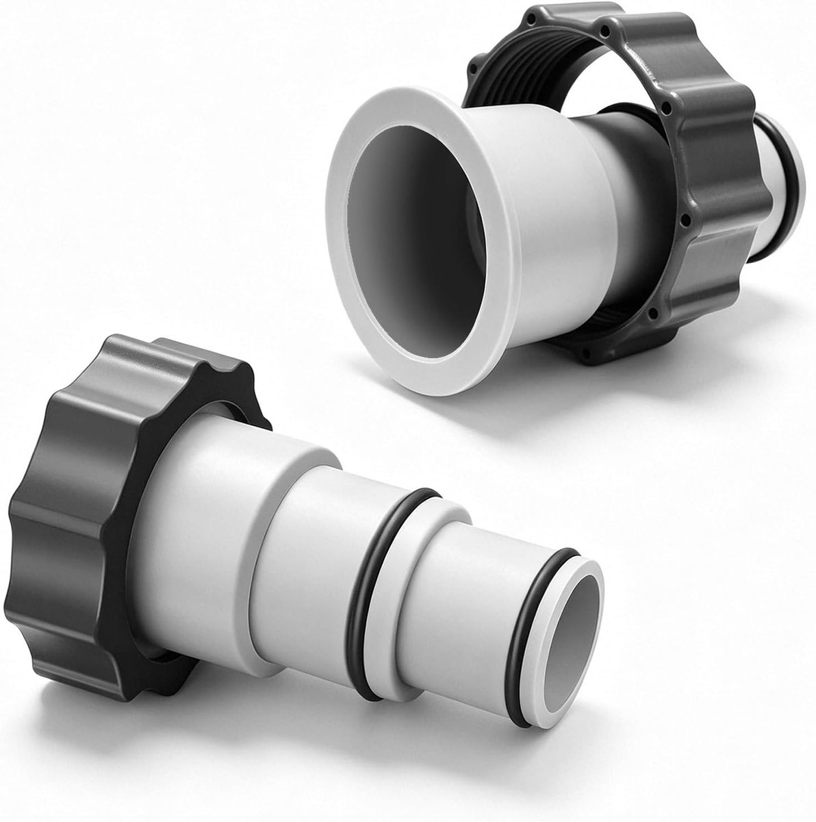 2 stuks zwembadslangadapter, Ø 32 en 38 mm zwembadslang, adapter voor zwembad | Zwembadadapter A, slangadapter met binnendraad om vast te schroeven, voor zwembadslangadapter voor pomp
