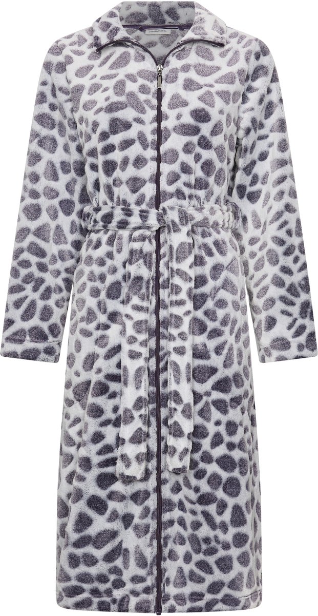 Pastunette - Badjas - Purple Pebbles - Fleece - Paars - Rits - Maat L