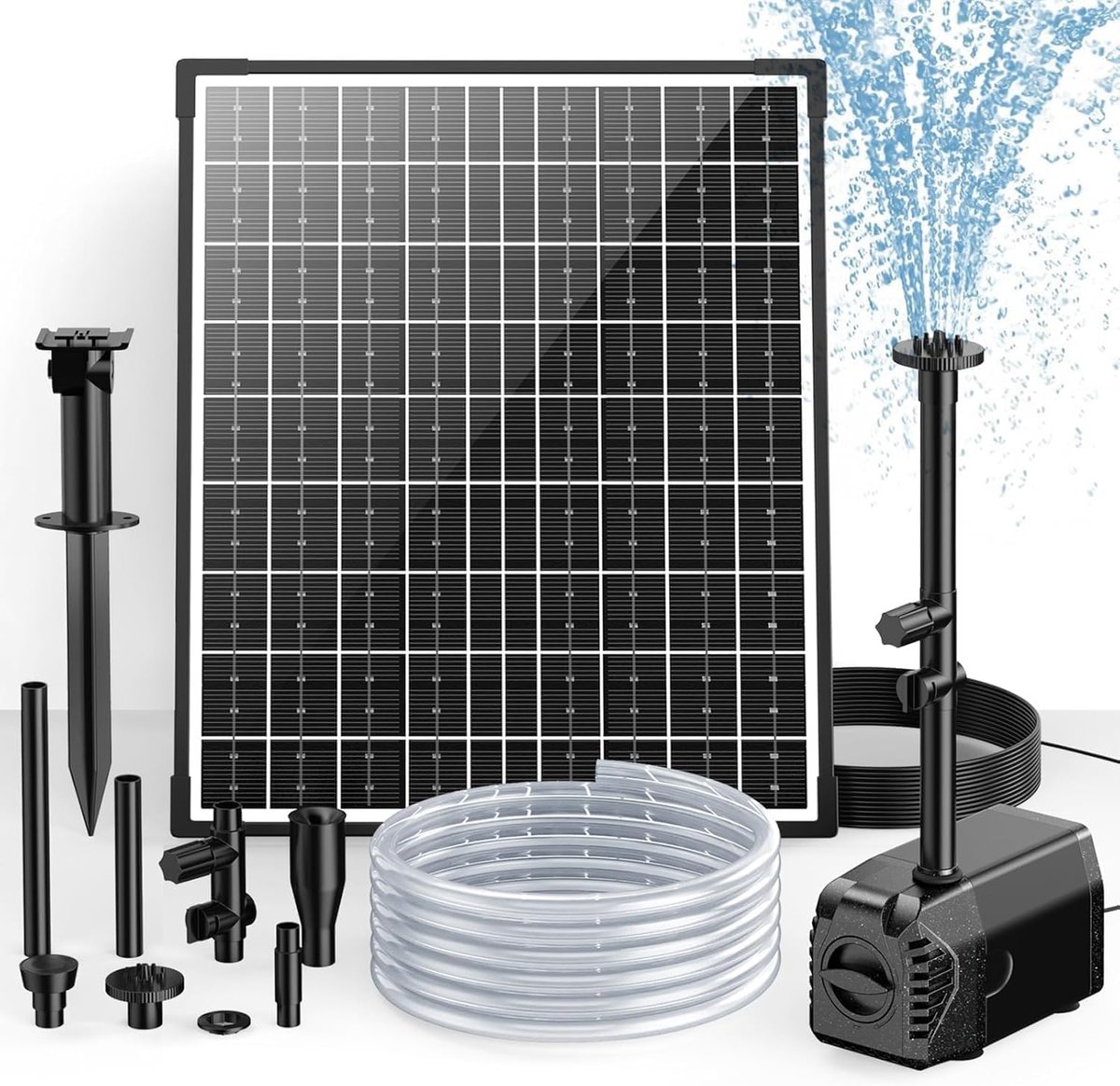 Zonnepomp 30 W - 1500 L/H - Verstelbare doorstroming - Bescherming tegen verstopping - ShopVlot