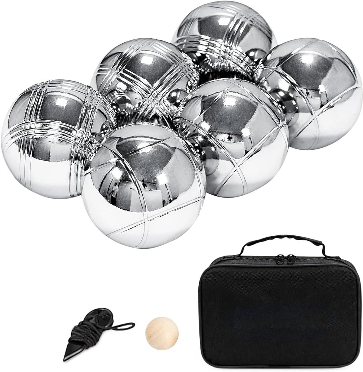 Metalen Jeu De Boules Set - Petanque Ballen - Buiten Spelen - Roestbestendig Metaal - 7.25 cm bal - Zilver