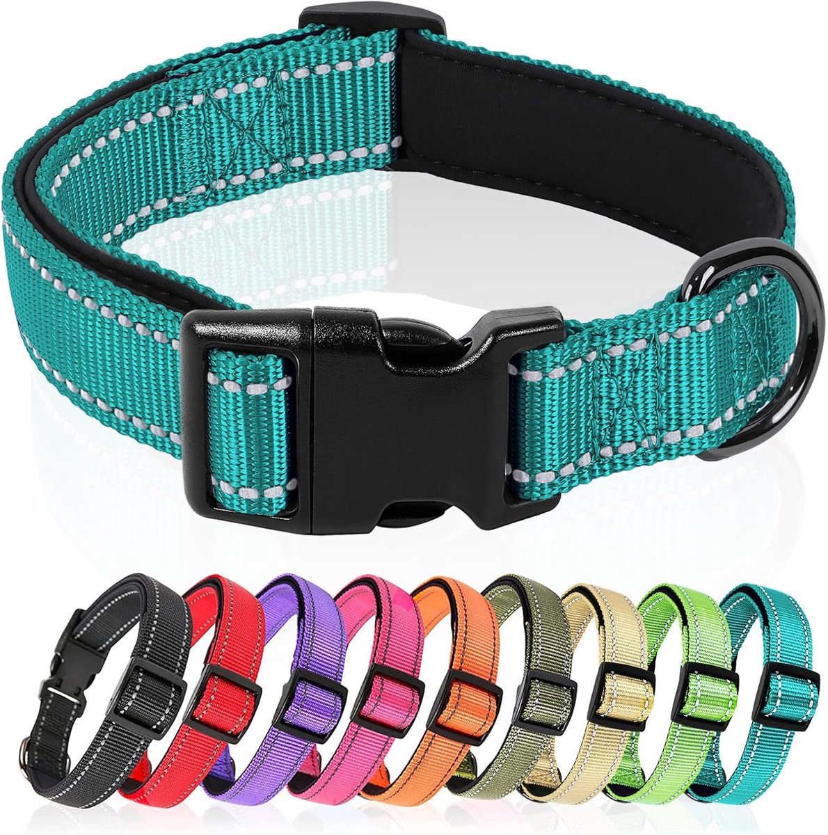 Hondhalsband M - Soft lined neopreen nylon - Reflecterend en verstelbaar - Ideaal voor training - ShopVlot