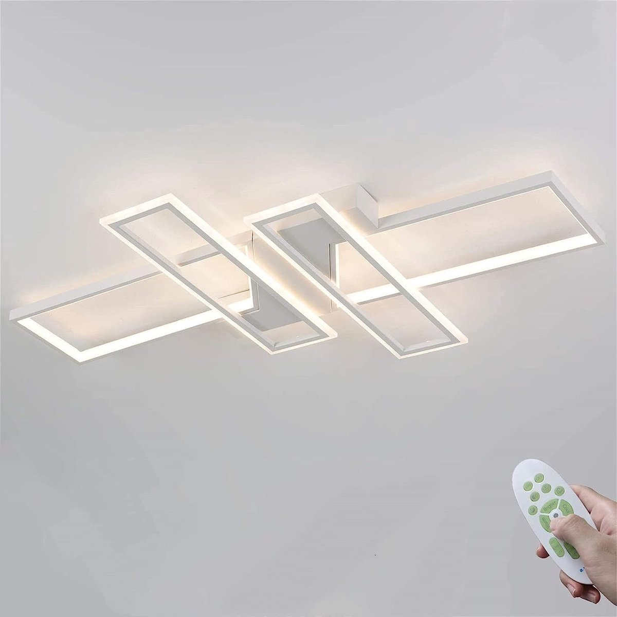 Riserva LED Plafondlamp Rechthoekig Wit Modern Minimalistisch 45W 4500lm Traploos Dimbaar 3000-6500K Met Afstandsbediening 220V voor Woonkamer Slaapkamer Eetkamer