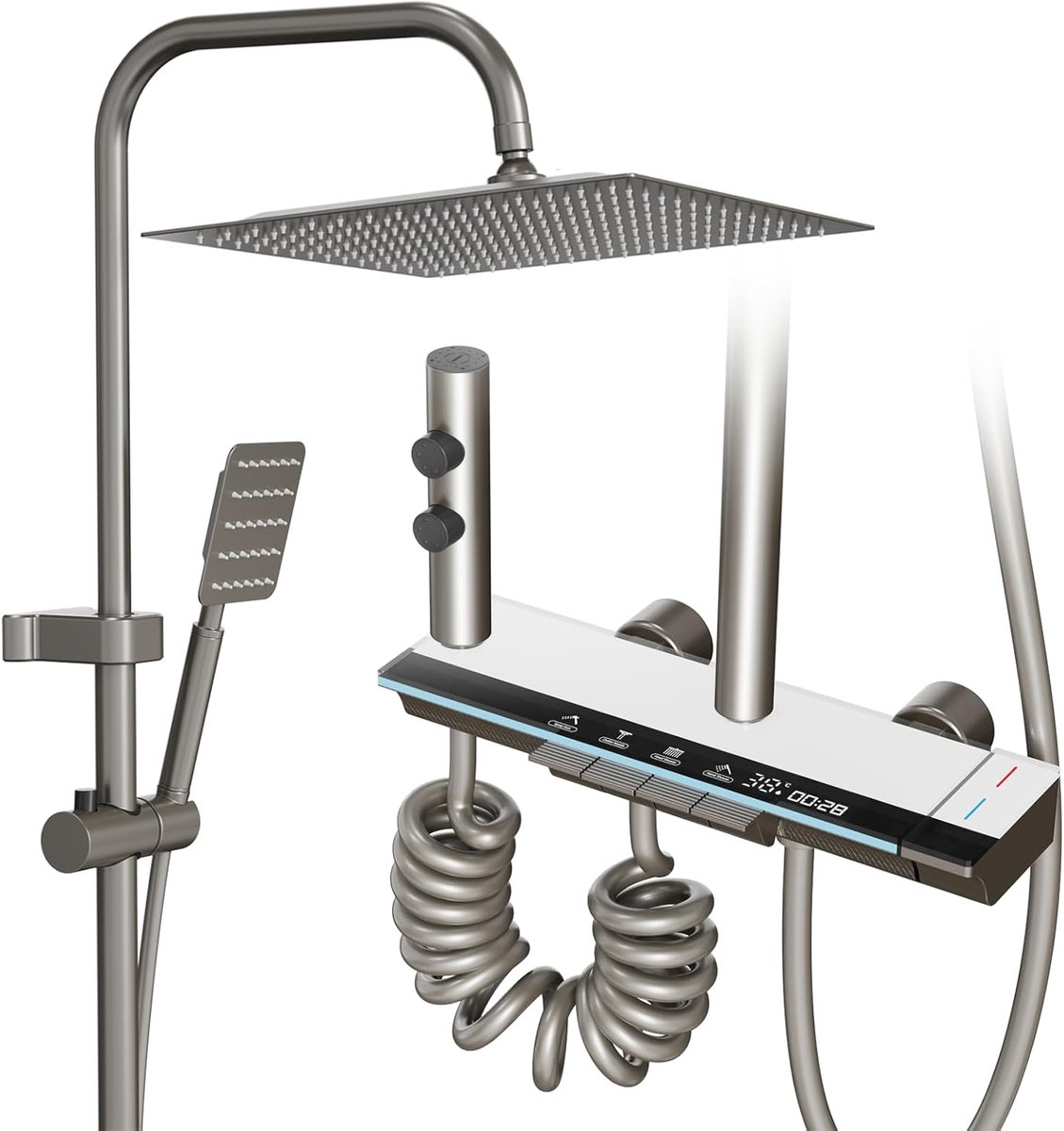 LANMOU Regendouche met Kraan, Handdouche en Led-Display - ShopVlot