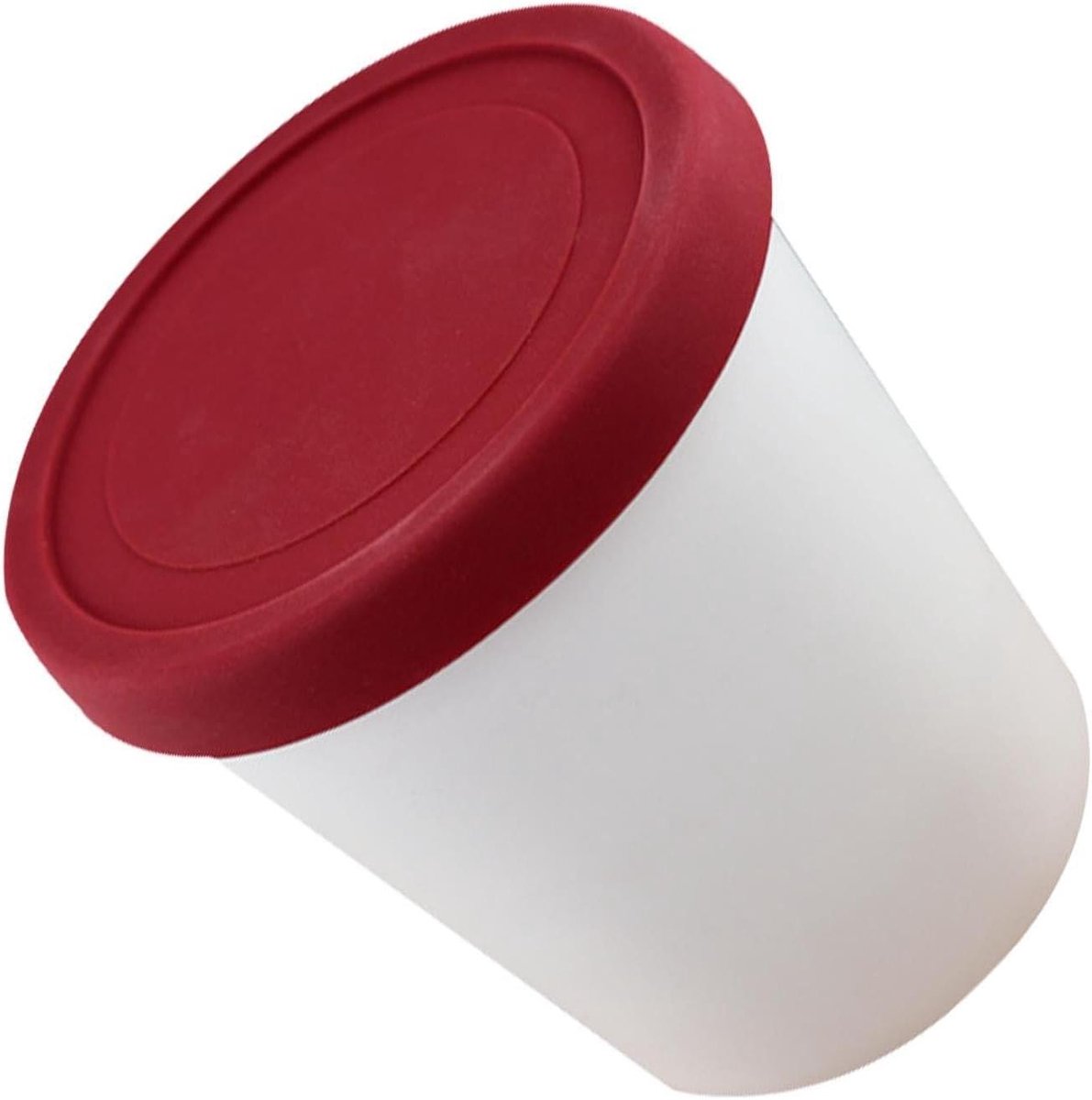 IJscontainer - IJsbak Vriezer - Zelfgemaakt IJs Maken - Herbruikbaar en Stapelbaar - 1000ml - Rood