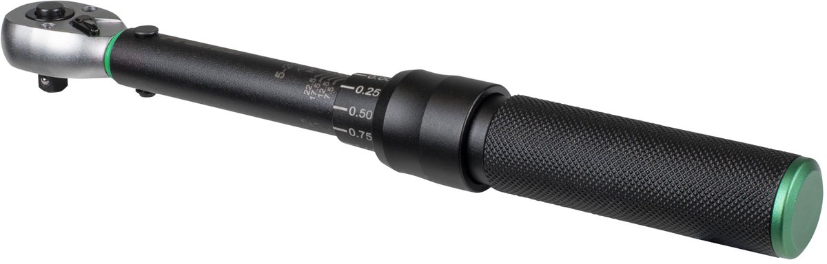 SnelShoppen - Gekalibreerde momentsleutel 1/4" vierkant met stijl 5-25Nm - Premier Black - Precisie gereedschap voor klussen en onderhoud