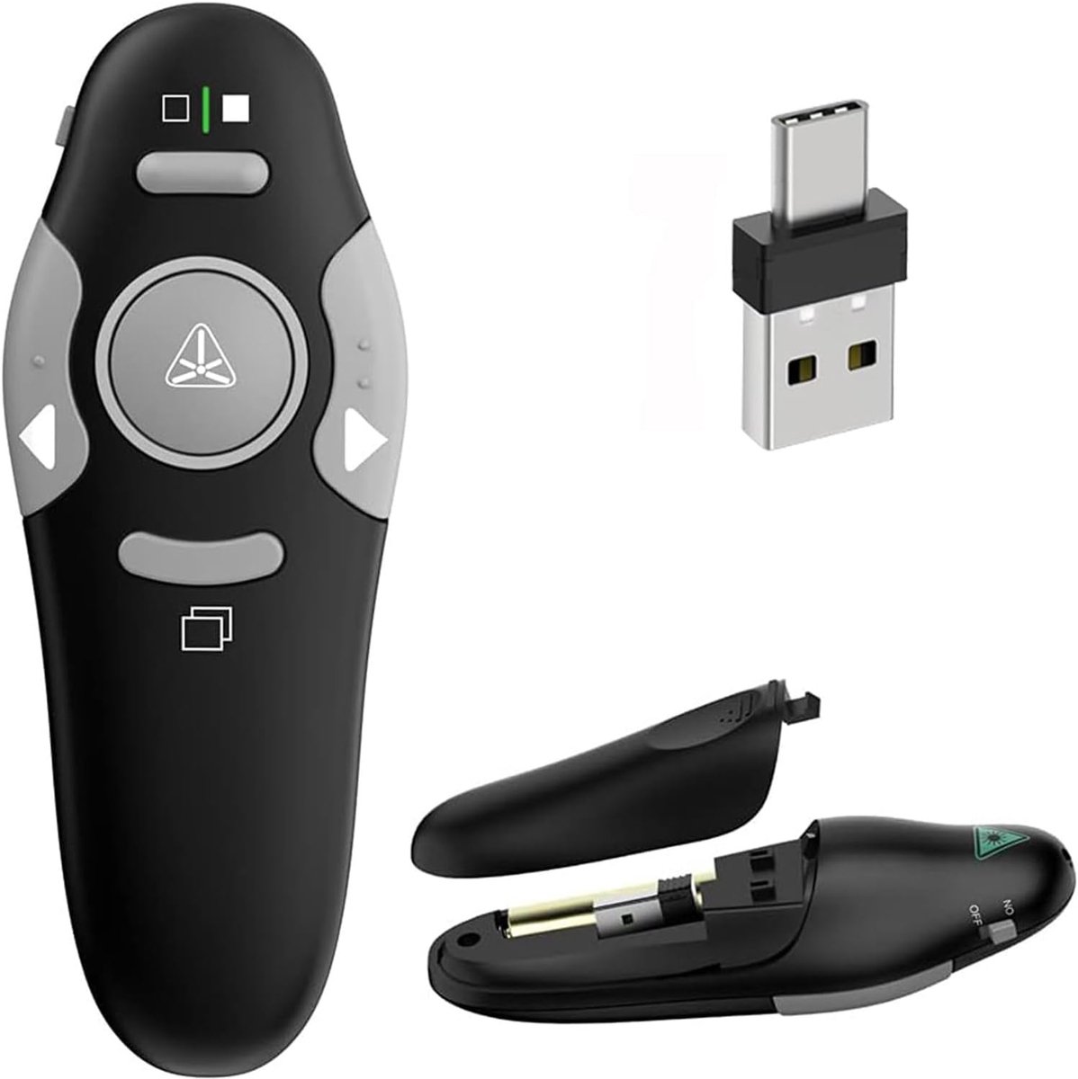 Presentatie clicker 2-in-1 - Draadloos - USB/Type-C - Geschikt voor PowerPoint en Google Slides - ShopVlot