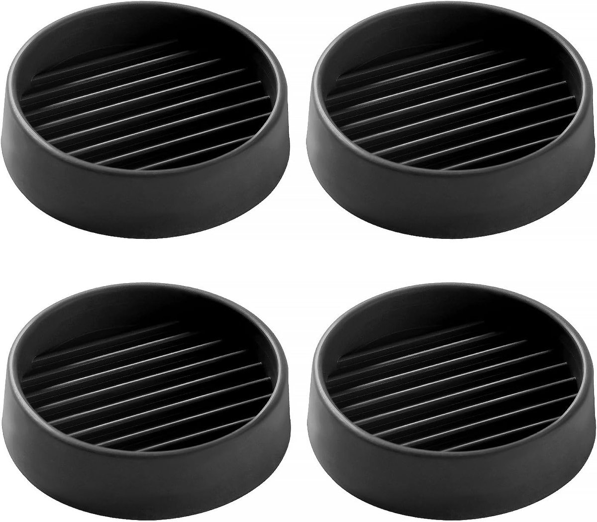 4 Stuks 5.1cm Ronde Antislip Meubelkussens, Bedstoppers Rubberen Meubelpoten, Meubelonderzetters voor Hardhouten Vloeren, voor Bedkast Bankstoel Tafelpiano, Zwart