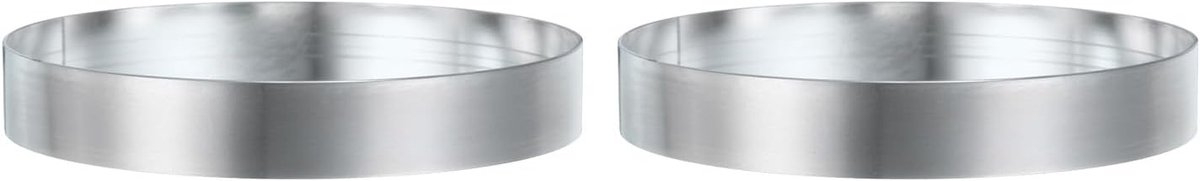 2 stuks ronde taartring 13 x 2,5 cm naadloze roestvrijstalen