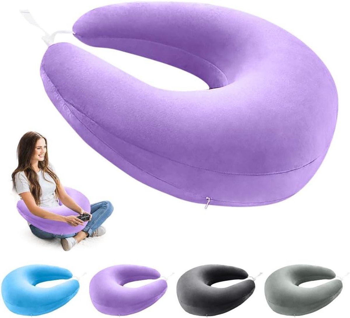 Ergonomisch Leeskussen - Steunkussen Armkussen - Ontspannen Lezen - Draagbaar Lichtgewicht - 60 x 50 cm - Lila