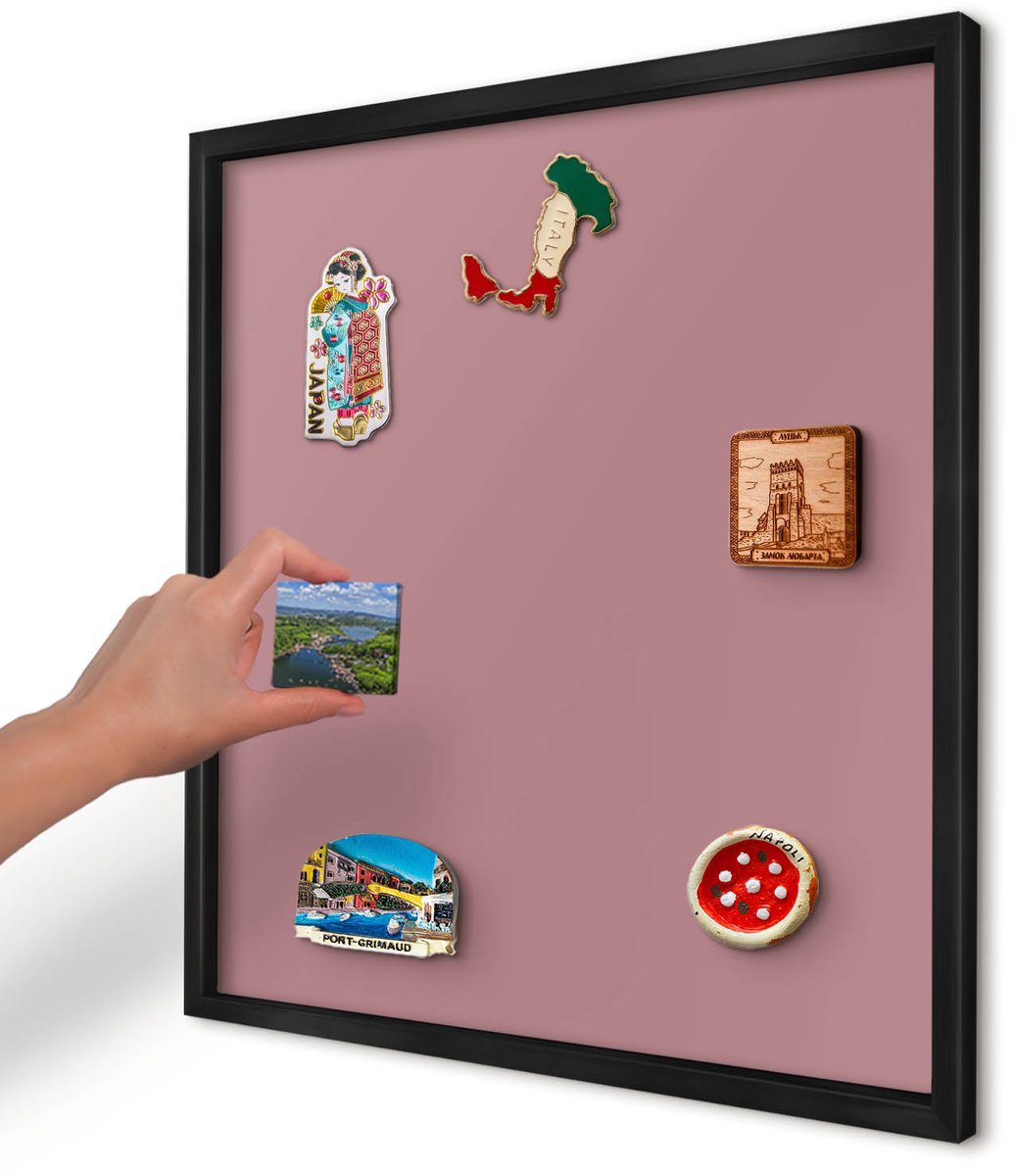 Artprintcave Roze Magneetbord mit Zwart Frame - 50x50 cm - Oudroze Magneet Bord mit Frame - Minimalist Bord Voor Magneten - Achtergronden En Patronen
