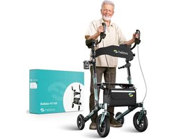 SnelShoppen - Helavo H1160-EU Looprek met PU Banden Groen - Lichtgewicht en Stevig Looprek voor Senioren en Herstel, Ideaal voor Thuis en Buiten
