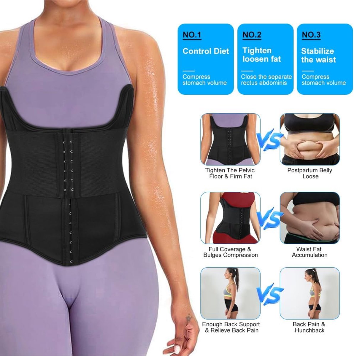 Buikgordel voor dames, lendensteun, sport-fitness-tailletrainer voor