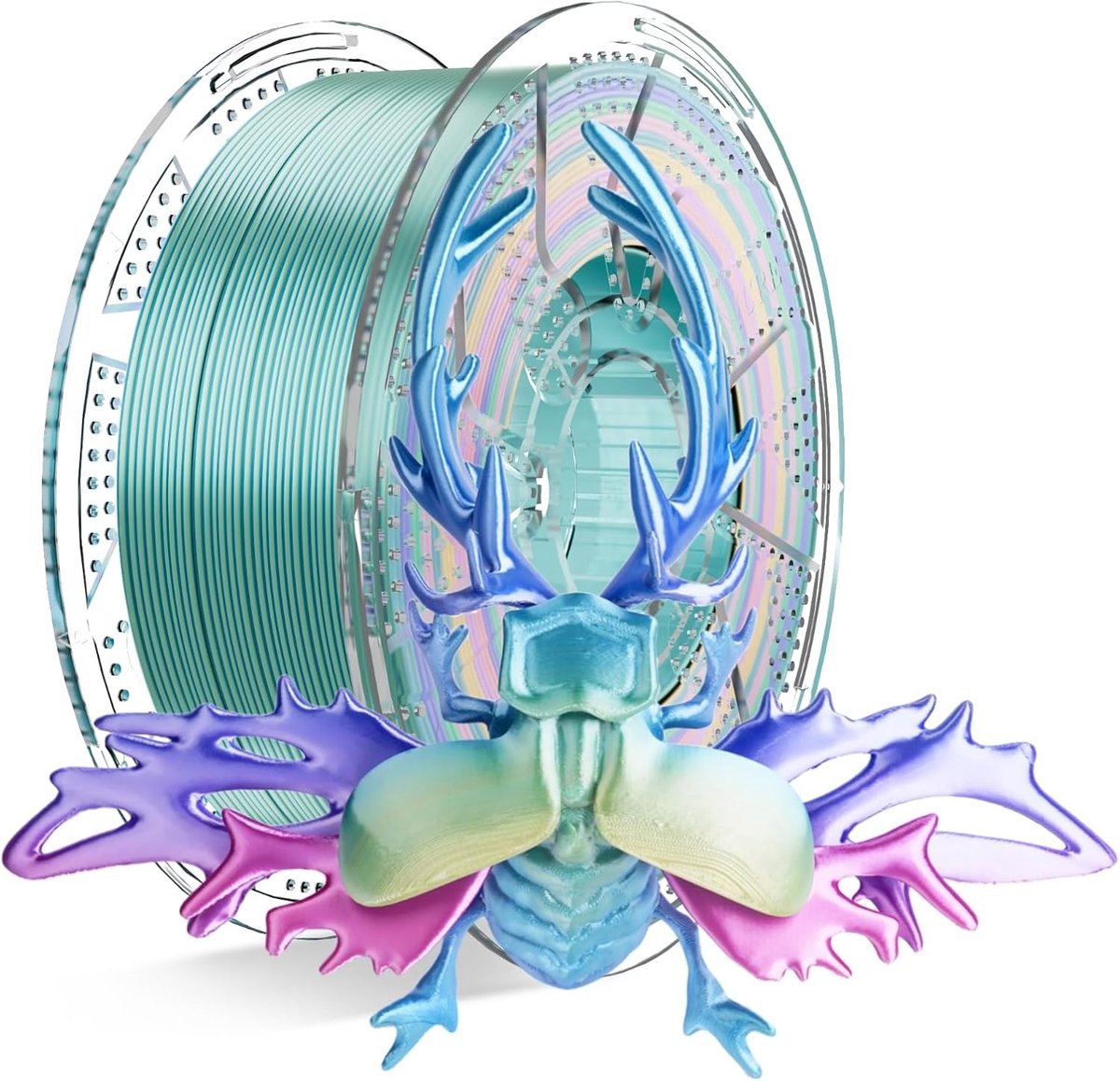 Silk Pla Regenboog Filament, Pla Filament 1,75 mm Meerkleurig voor