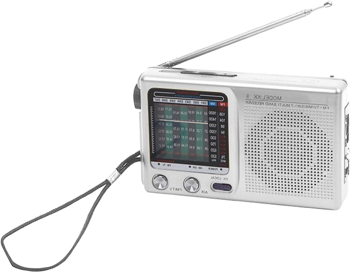 AM FM Radio - Draagbare Radio - Noodsituaties - Krachtige Ontvangst - 13 x 7.8 x 2.9 cm - Grijs