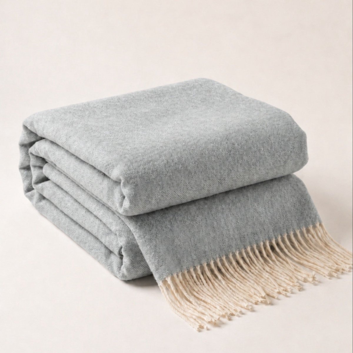 White Stone Werpdeken 130x170 cm Cotton Blend Lichtgrijs | Lichtgewicht Deken 250 g/m² voor Bank en Bed | Elegant Design en Zachte Stof Grigio Chiaro