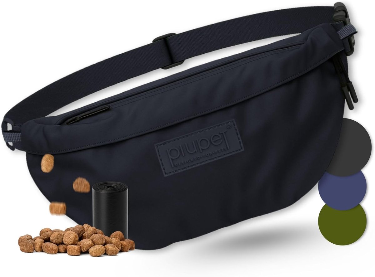 SnelShoppen - PiuPet traktatietas voor honden I Stijlvolle waterdichte hondentas met 3 ritsvakken I 2-in-1 fanny pack hondentraining & schoudertas I U