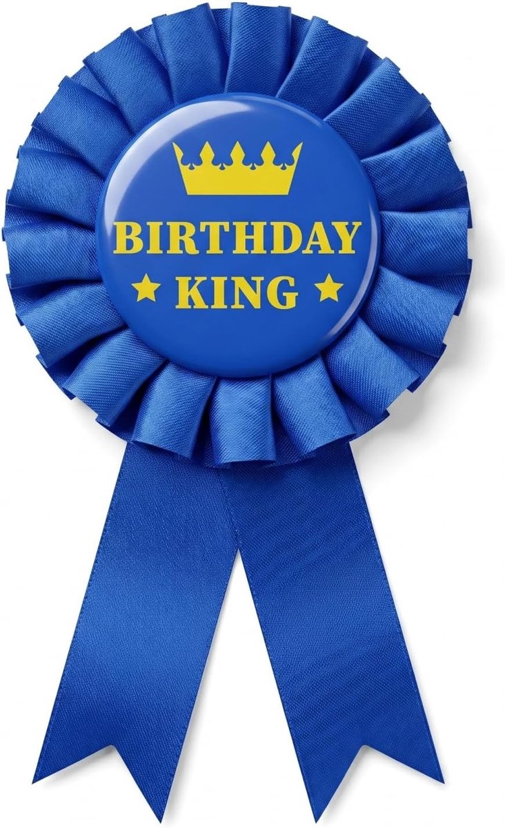 Broche voor verjaardag, decoratie voor verjaardag, origineel cadeau voor jongens en meisjes, broche van stof, glanzend, donkerblauw, met speld voor feest en decoratie, jonge geschenken